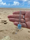 🦋Aquamarine silver necklace