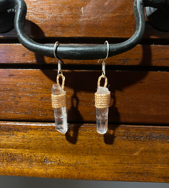 Clear quartz earrings