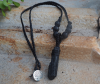 Black Tourmaline & Lava bead Necklace