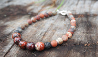 Poppy Jasper and Lava bead Bracelet