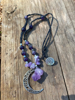 Chevron Amethyst & Hematite Necklace