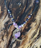 Chevron Amethyst & Hematite Necklace