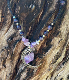 Chevron Amethyst & Hematite Necklace